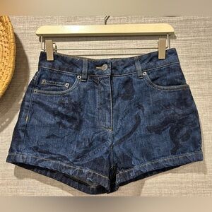 Moschino Couture Dark Blue Patterned Jean Shorts